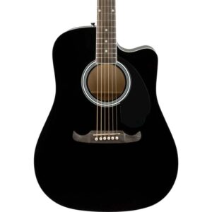 Fender FA-125CE Dreadnought Electro-Acustică – Walnut Fingerboard, Black