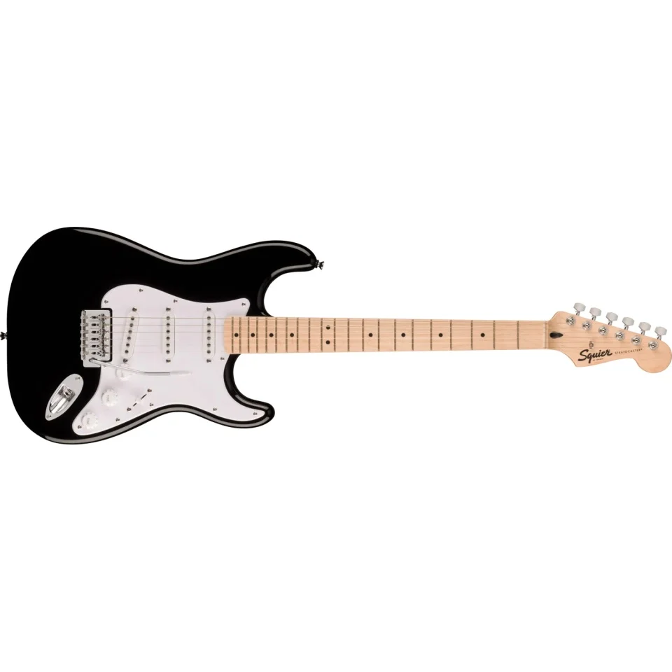 Squier Sonic Stratocaster, Maple Fingerboard, White Pickguard (Black)