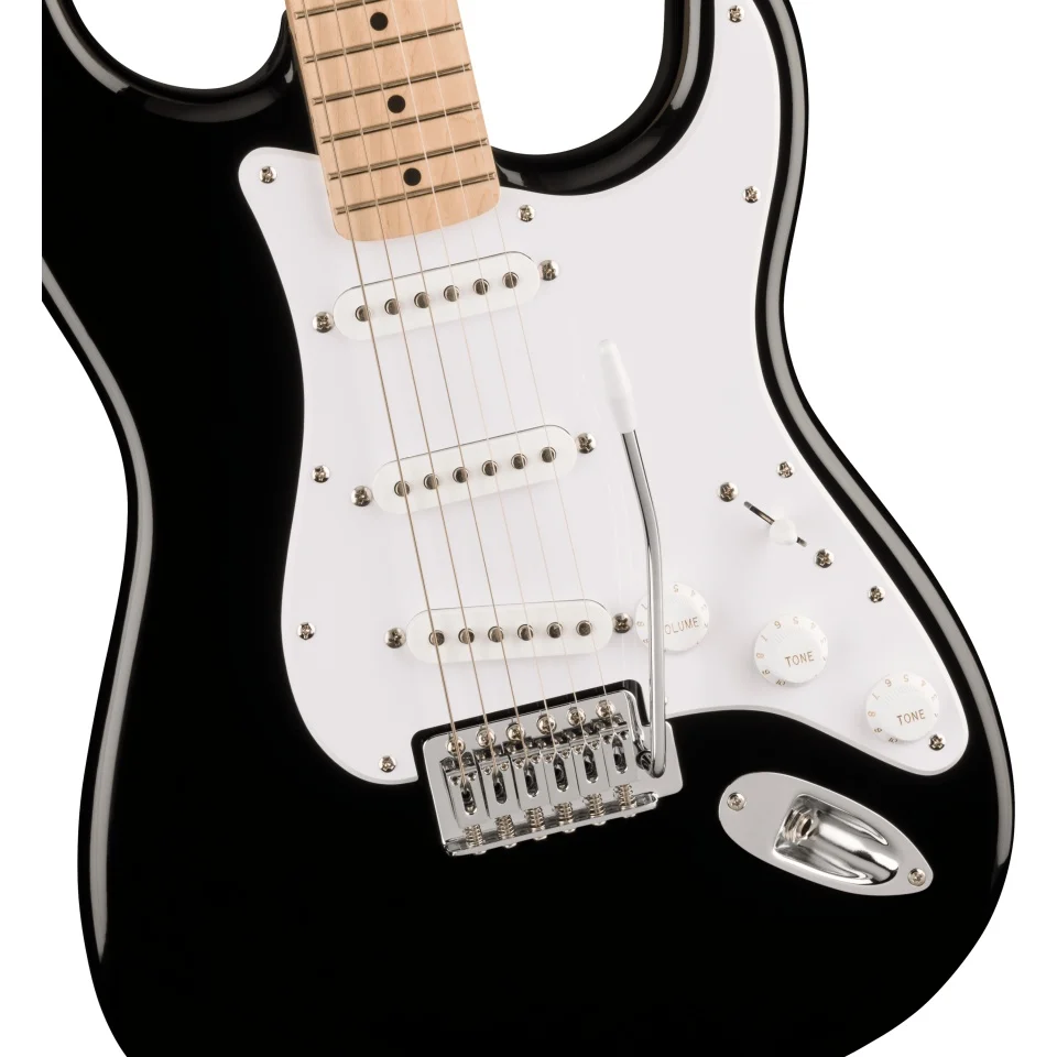 Squier Sonic Stratocaster, Maple Fingerboard, White Pickguard (Black) - imagine 4