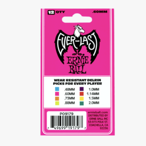 Ernie Ball Everlast Pick Pink 0.60 mm 12 Pack – Pene pentru Chitară